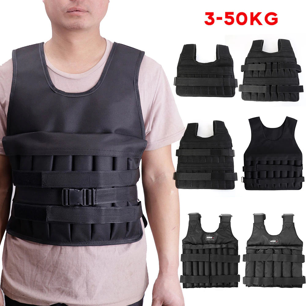 15Kg 20Kg 50Kg Loading Weighted Vest Adjustable Exercise Training Fitness Jacket Gym Workout Boxing Vest Sand Fitness Waistcoat